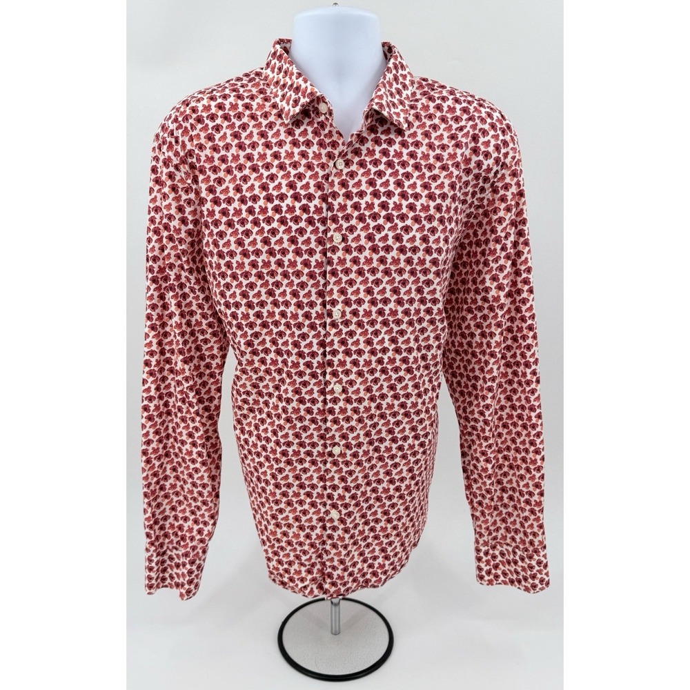 John Lennon Poppy Button Up LS Shirt Multicolor Graphic Faces Peace Sign Men XXL